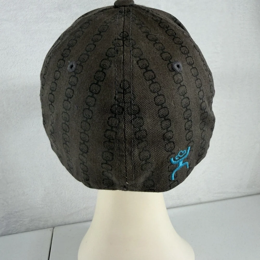 HOOey S / M Snapback Trucker Cap Hat FlexFit Flex Fit Brown Turquoise‎ Fitted